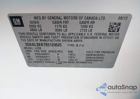 2014 GMC Terrain Slt from USA, damaged, VIN 2GKALSEK7E6120625